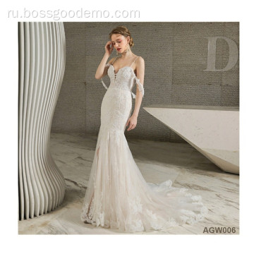 White vestidos de novia cappedasdasd русалка гладкая свадьба Dres2s